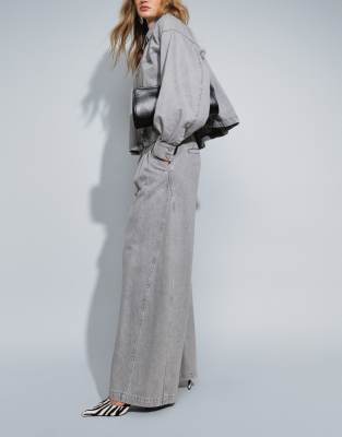Arrange Denim Wide Leg Jean Co-ord In Grey