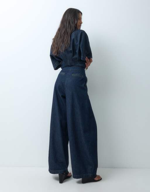 ARRANGE denimbyxor med veckdetalj i set i indigo, 2 av 5
