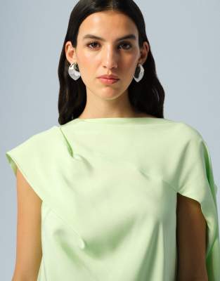 Arrange Drape Open Back Top In Green