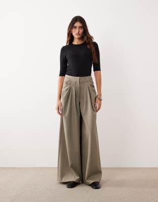 ARRANGE - Drapierte, elegante Hose in Grau mit weitem Schnitt
