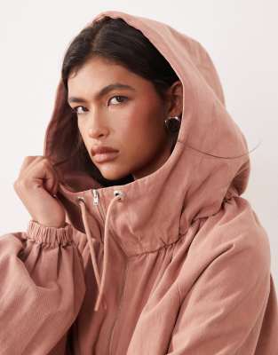 Arrange Curve Drawstring Volume Sleeve Jacket In Pink