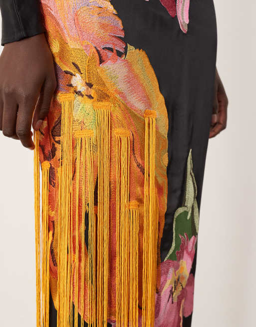 asos edition summer floral embroidered maxi dress with open back Asos Edition Summer Floral Embroidered Maxi Dress with Open Back