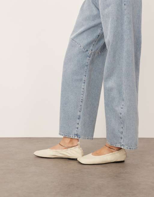 ARRANGE - Edie - Ballerines en cuir de qualité supérieure avec chaîne - Blanc cassé, 3 de 4