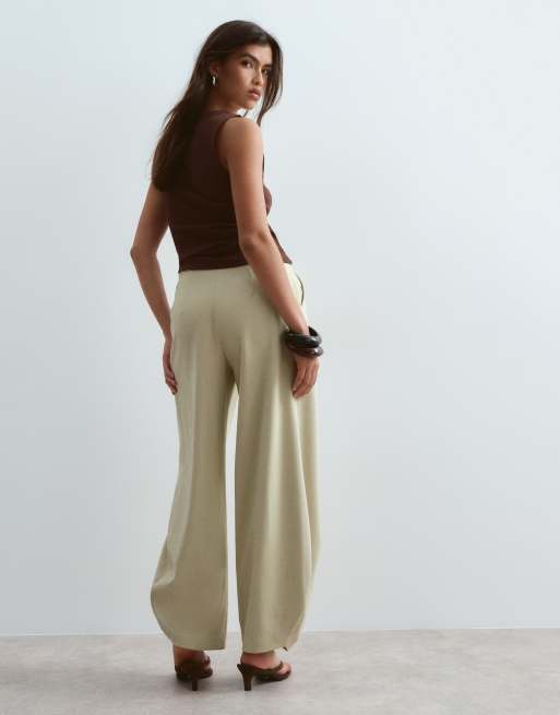 ARRANGE - Elegante broek met barrel-pijpen en plooien in pistachegroen, 3 van 5