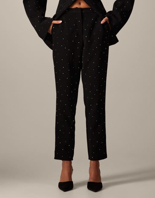 ARRANGE – Elegante Hose in Schwarz mit schmalem Bein und Strassverzierung, Kombiteil, 2 von 5