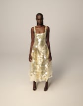 ASOS LUXE pearl embellished corseted mini dress with bows in cream