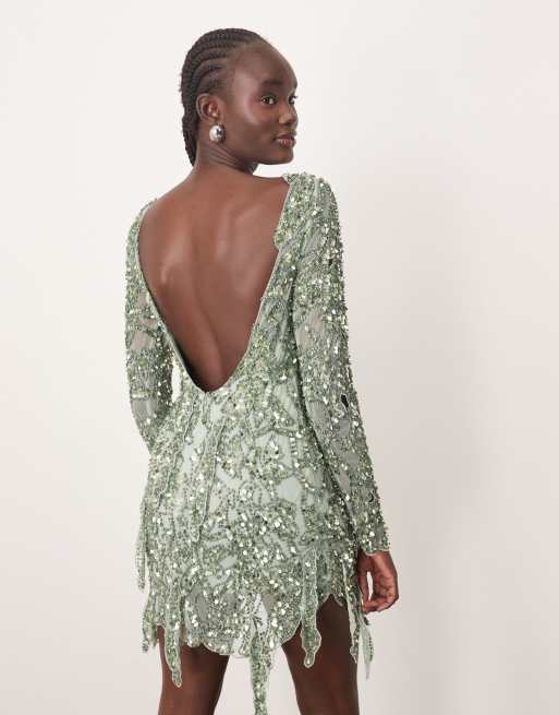 Floral Embellishments Cream Asymmetrical Dress