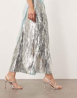 ARRANGE EMBELLISHED SHARD PANEL HALTERNECK MAXI DRESS 