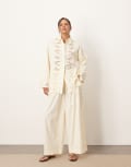 [ARRANGE] ARRANGE embroidered cutwork pants in ecru (part of a set)-White 12 Ecru