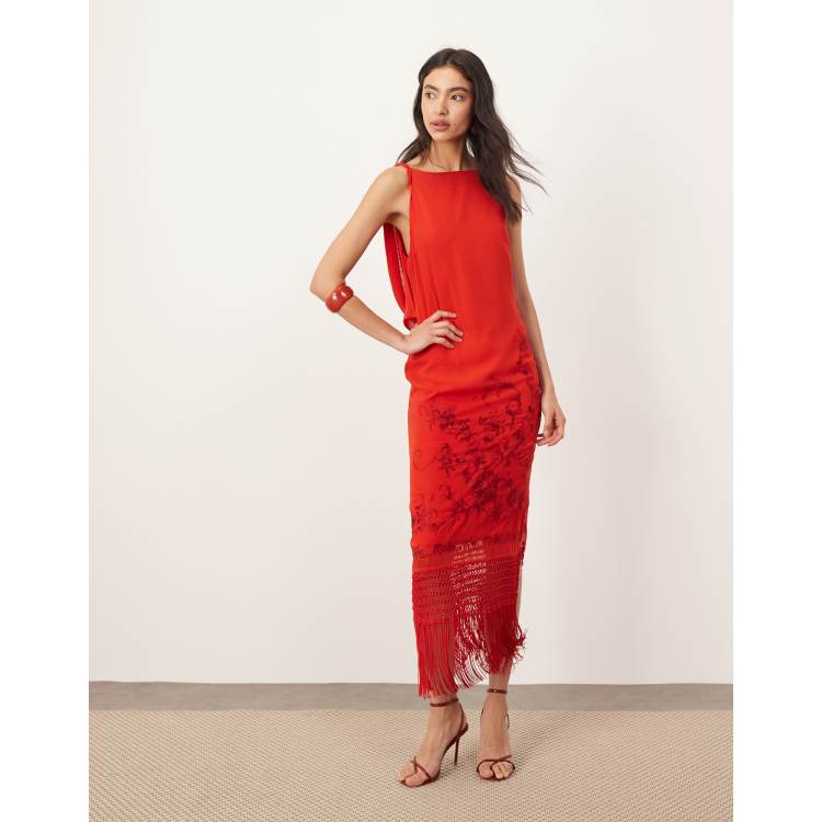 eilly bazar sheer insert scallop trim lace dress ASHLEYlauren 112368 Strapless Beaded Wrap Gown