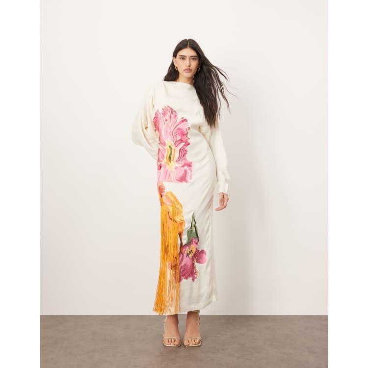 white christmas dresses Maïa white floral-embroidered lace mini dress
