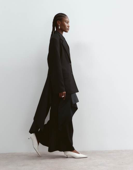 ARRANGE ensemble coordonné pantalon large ajusté avec détail drapé amovible noir, 3 de 5