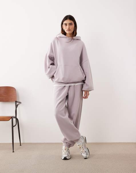 ARRANGE - Ensemble épais de qualité supérieure avec jogger resserré aux chevilles et sweat à capuche oversize - Lilas pâle - view 1
