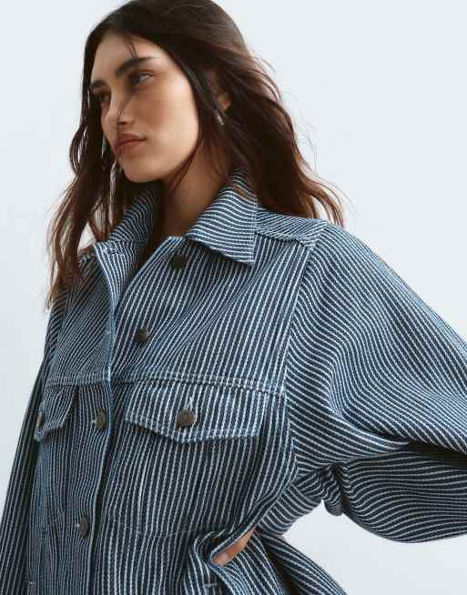 ARRANGE ensemble veste oversize à rayures bleues, 3 de 4