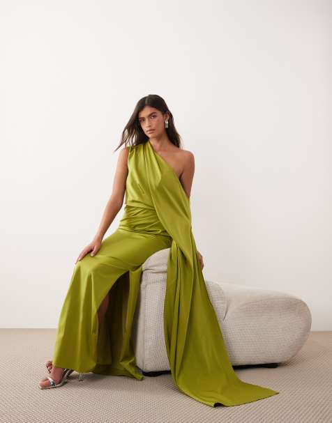 formal dress for women long sleeve CAZSXIS Chiffon Bridesmaid Dresses Long with Pockets Slit V Neck Aqua Size 0 : Clothing, Shoes & Jewelry Women's Linen-Blend Drop-Waist Maxi subtle texture Size:L / 8