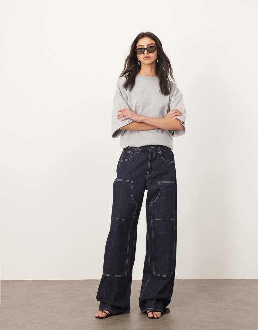 ARRANGE – Ezra – Locker sitzende Carpenter-Jeans in Indigoblau mit tiefem Bund