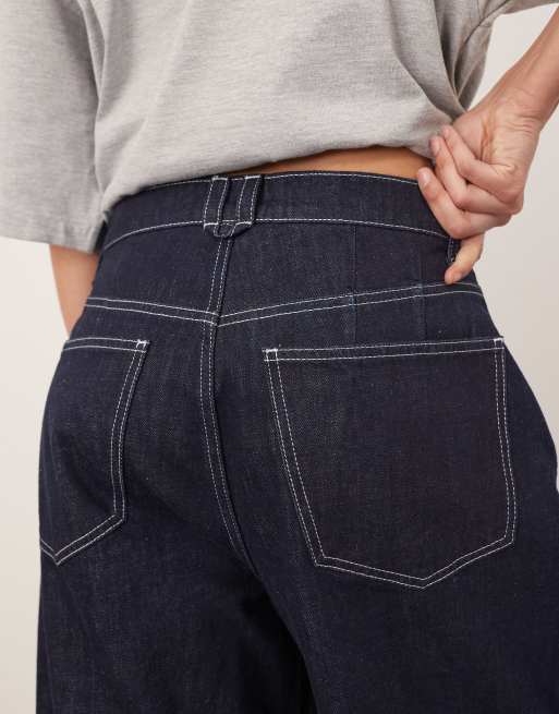 ARRANGE - Ezra - Ruimvallende denim timmermansjeans met lage taille in indigo, 5 van 5