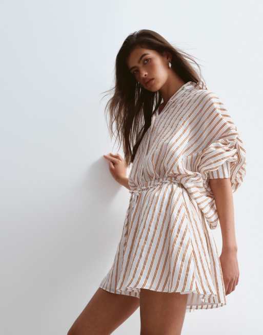 ARRANGE flippy shorts in natural striped print - part of a set, 4 of 4