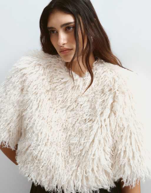 ARRANGE fluffy top in white, 3 of 4
