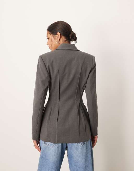 ARRANGE – Formender Blazer aus hochwertigem Material in grau meliert, 3 von 4