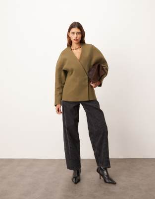 ARRANGE - Franklyn - Barrel-Jeans in Schwarz mit Ziernaht und Zebramuster