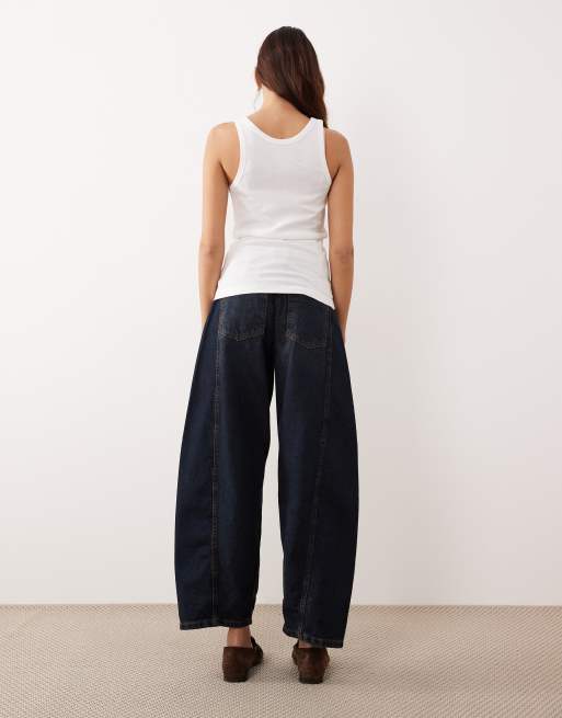 ARRANGE Franklyn seam detail barrel jean in indigo, 2 of 5