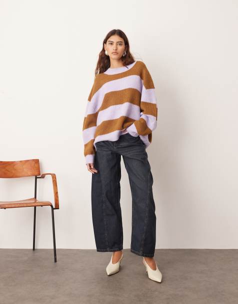ARRANGE Franklyn seam detail barrel jeans in indigo - view 1