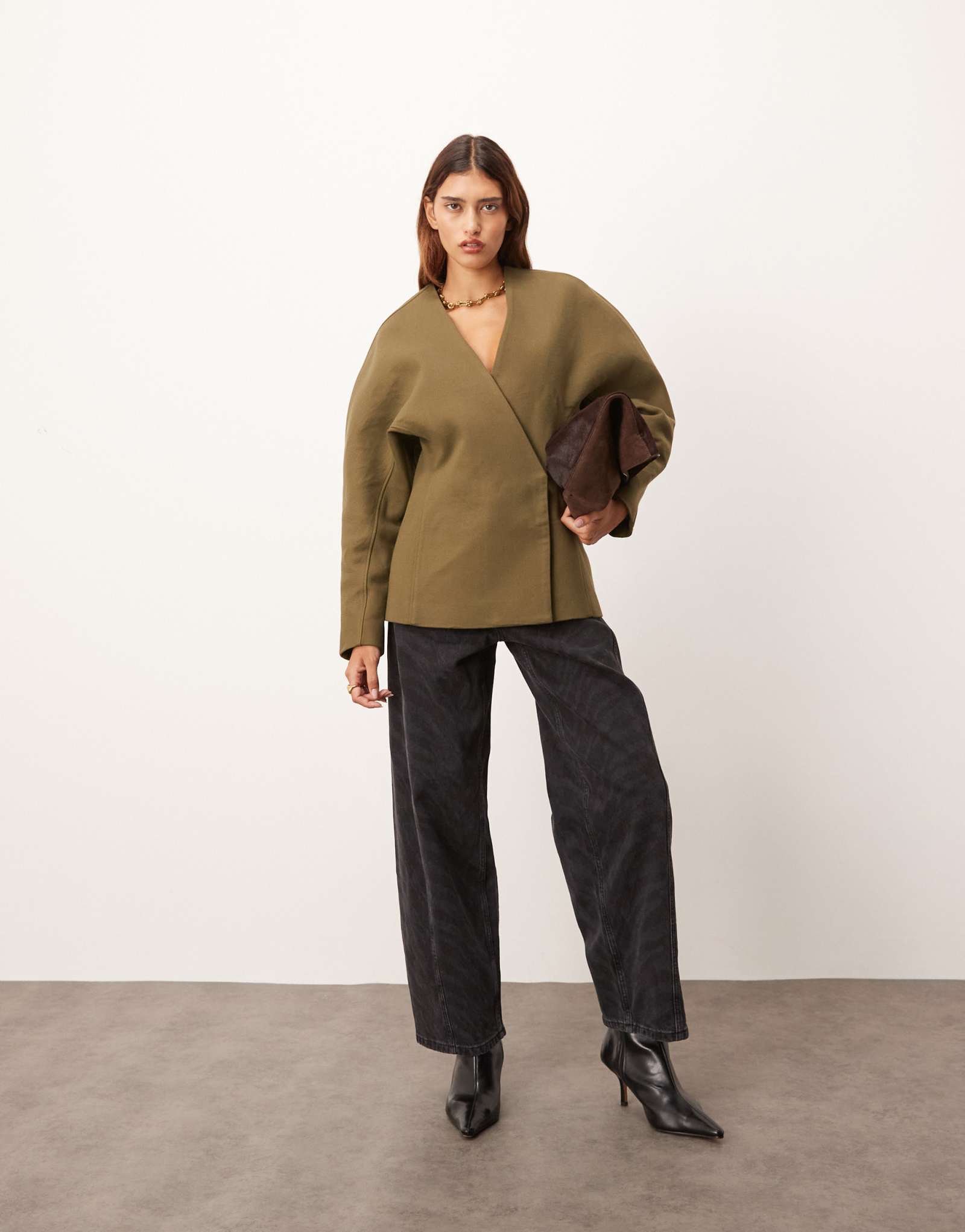 Организовать Франклин шва деталь баррель джинсы зебра черный