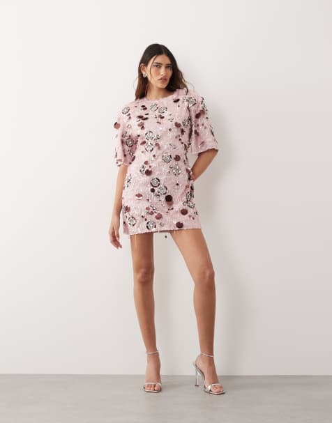 Pink Sequin Dresses | Pink Sparkly & Glitter Dresses | ASOS