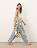 [ARRANGE] ARRANGE futurist sequin crop top with long 3D fringe hem in gold 12 GOLD