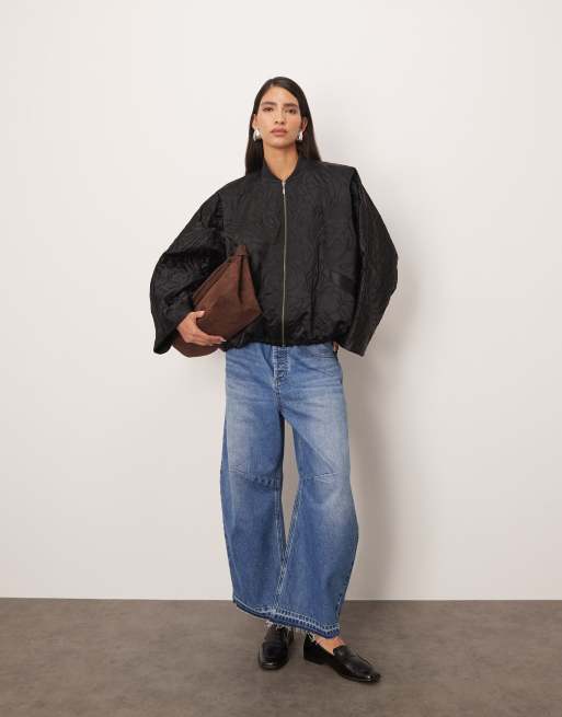 ARRANGE – Gesteppte Bomberjacke in Schwarz mit Blumenmuster, 4 von 4