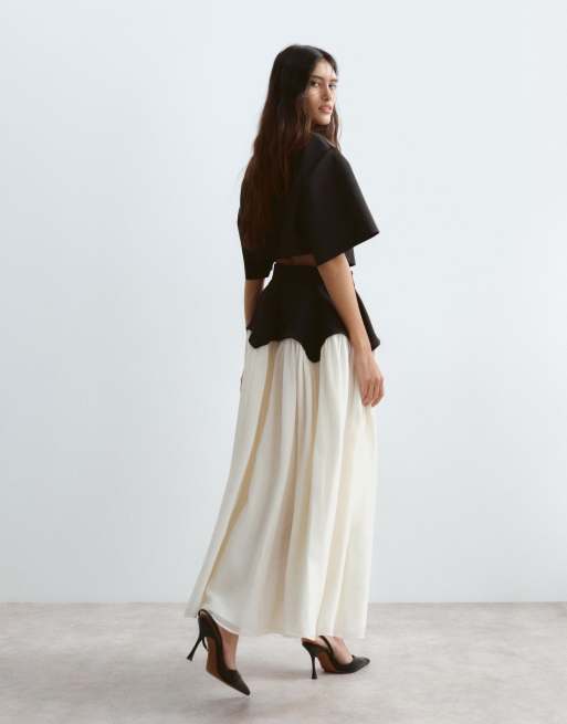 ARRANGE gonna midi coordinata con vita sagomata in nero e bianco, 3 di 5