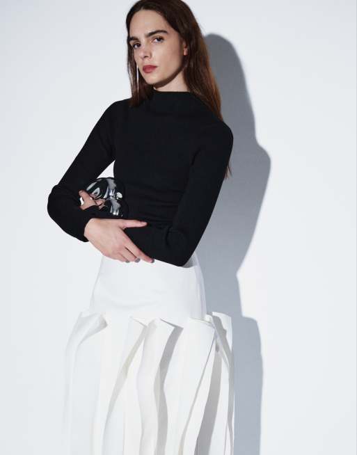 ARRANGE gonna midi strutturata con dettaglio volant bianco, 1 di 9