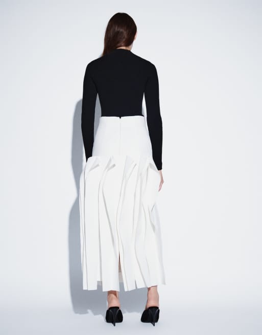 ARRANGE gonna midi strutturata con dettaglio volant bianco, 4 di 9