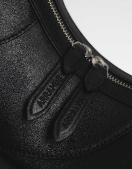 ARRANGE – Halbmondförmige Ledertasche in Schwarz, 2 von 6