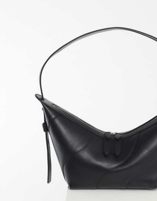 ARRANGE – Halbmondförmige Ledertasche in Schwarz, 4 von 6