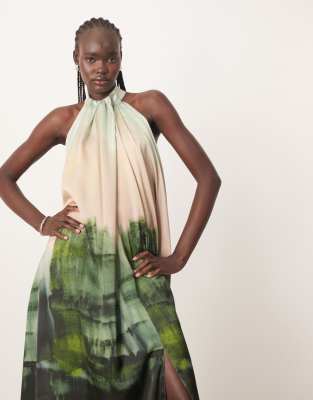 ARRANGE HALTERNECK FULL MAXI DRESS 