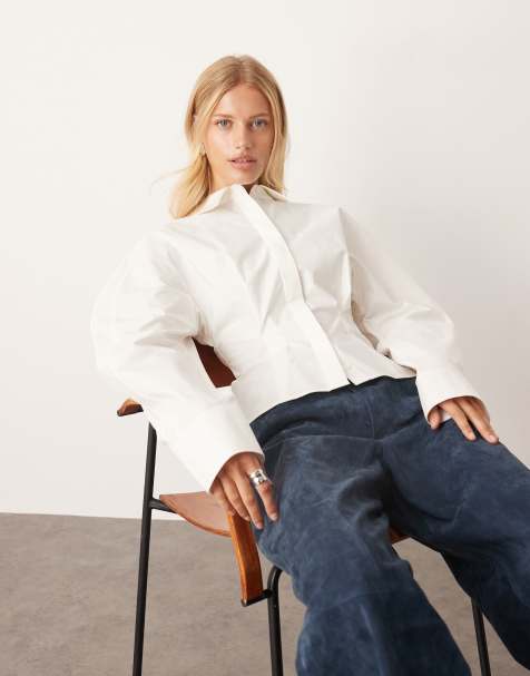 ARRANGE heavy cotton sculpted shirt in white - view 1