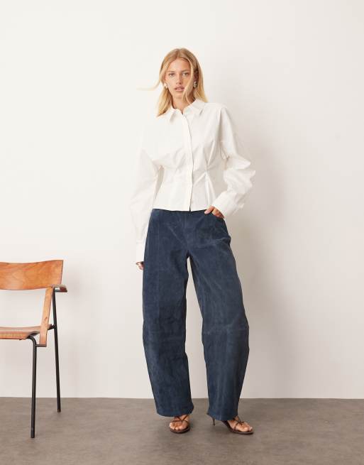 ARRANGE heavy cotton sculpted shirt in white