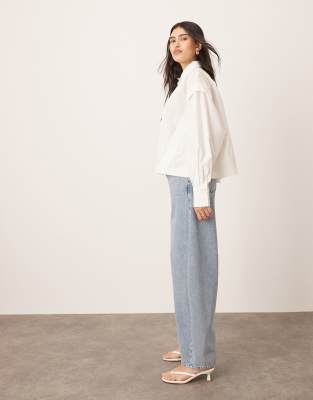 Arrange Heavy Poplin Boxy Shirt With Pleat Shoulder-white In White
