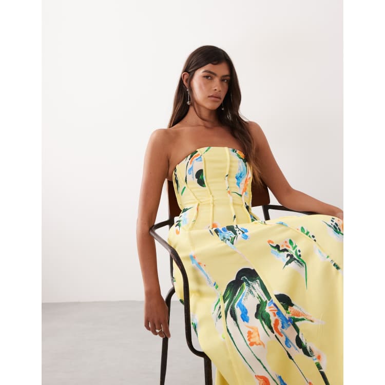 arrange cinched waist pleat detail maxi dress in floral print R&M Richards Women's Elegant Floral Maxi Dress | V-Neck Crinkle Pleat Gown  W/Side Slit & Cinched Waist