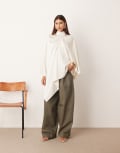 [ARRANGE] ARRANGE high neck drape cape top in oyster-White 6 Oyster