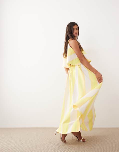 ARRANGE high square neck top and full midi skirt co-ord in bold stripe print - view 1