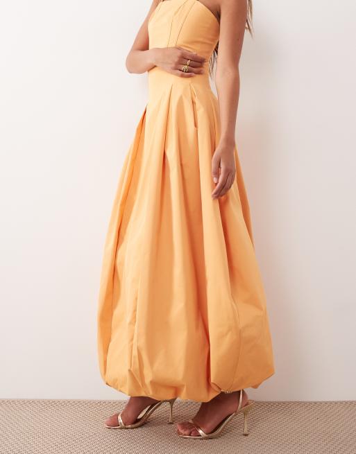 ARRANGE high waisted bubble midi skirt in orange - part of a set, 3 of 5