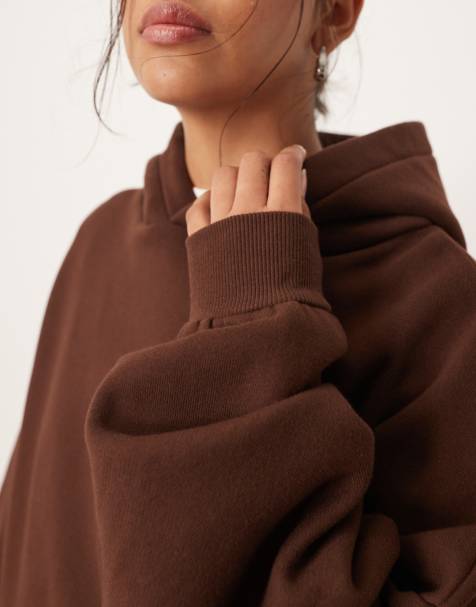 ARRANGE – Hochwertiger, schwerer Oversize-Kapuzenpullover in Schokobraun - view 1