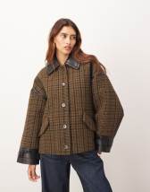 ASOS DESIGN vintage longline faux fur coat in brown