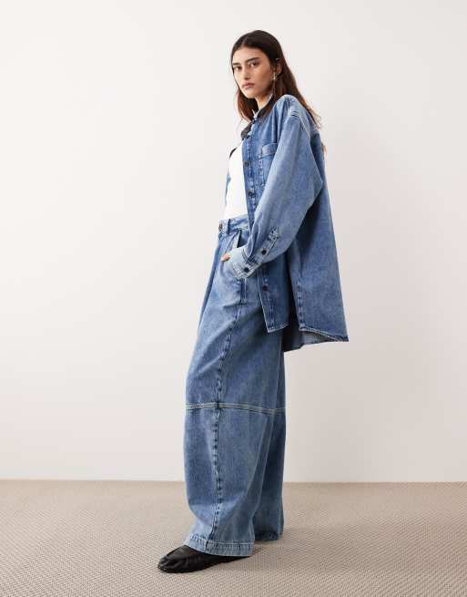ARRANGE - Jean ample d'ensemble avec coutures apparentes - Bleu moyen délavé, 2 de 5