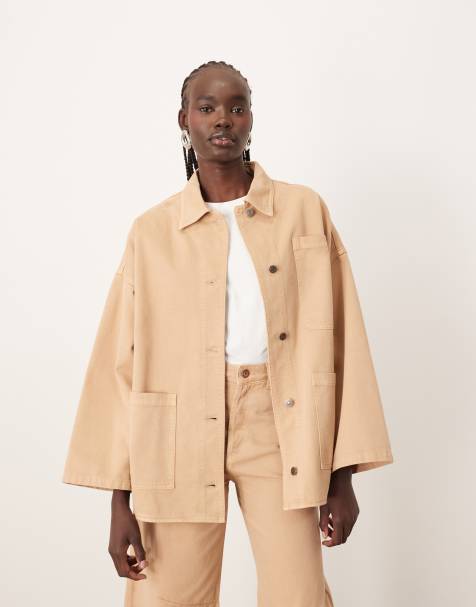 ARRANGE – Jeansowa kurtka koszulowa oversize w kolorze gliny - view 1