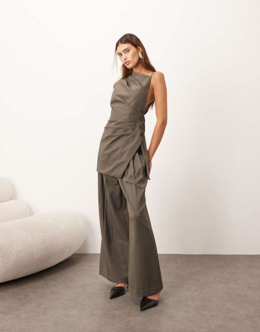 ARRANGE – Kakigrön, figursydd, asymmetrisk topp, del av set, 2 av 4
