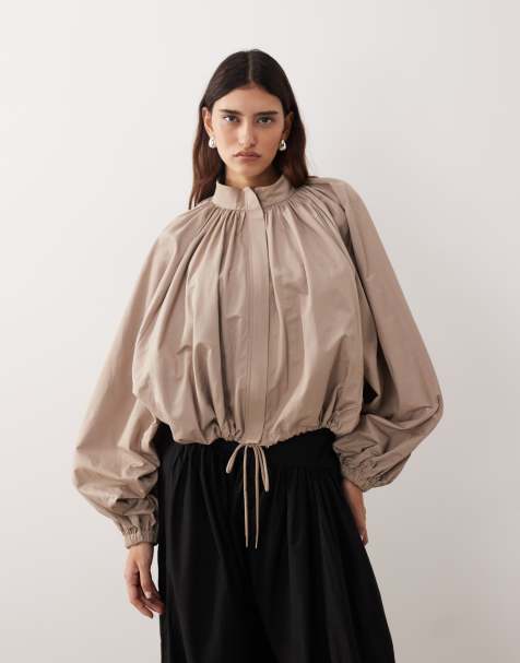 ARRANGE oversized bomber jacket with balloon sleeve in stone